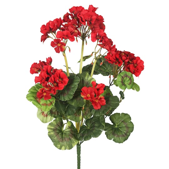 20" Artificial Red Geranium Bush, 4ct. By Vickerman | 18" | Michaels®